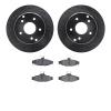 8302-47024 Drilled/Slotted Brake Rotors with 3000-Series Ceramic Brake Pads Kit [Black], 1984-1987 GM, Position: Rear - image 1