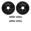 8302-47031 Drilled/Slotted Brake Rotors with 3000-Series Ceramic Brake Pads Kit [Black], 1988-1996 GM, Position: Front - image 1