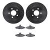 8302-47034 Drilled/Slotted Brake Rotors with 3000-Series Ceramic Brake Pads Kit [Black], 1993-1997 GM, Position: Rear - image 1
