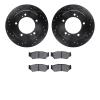 8302-47038 Drilled/Slotted Brake Rotors with 3000-Series Ceramic Brake Pads Kit [Black], 1991-1998 GM, Position: Front - image 1