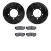 8302-47039 Drilled/Slotted Brake Rotors with 3000-Series Ceramic Brake Pads Kit [Black], 1999-2004 Multiple Makes/Models, Positi - image 1