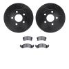 8302-47041 Drilled/Slotted Brake Rotors with 3000-Series Ceramic Brake Pads Kit [Black], 1994-1997 GM, Position: Front - image 1