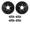 8302-47049 Drilled/Slotted Brake Rotors with 3000-Series Ceramic Brake Pads Kit [Black], 2004-2016 GM, Position: Rear - image 1