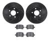 8302-47052 Drilled/Slotted Brake Rotors with 3000-Series Ceramic Brake Pads Kit [Black], 2006-2011 GM, Position: Front - image 1