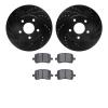 8302-47053 Drilled/Slotted Brake Rotors with 3000-Series Ceramic Brake Pads Kit [Black], 2008-2008 GM, Position: Front - image 1