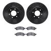 8302-47057 Drilled/Slotted Brake Rotors with 3000-Series Ceramic Brake Pads Kit [Black], 2006-2009 GM, Position: Front - image 1