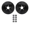 8302-47059 Drilled/Slotted Brake Rotors with 3000-Series Ceramic Brake Pads Kit [Black], 2006-2013 GM, Position: Rear - image 1