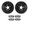 8302-47065 Drilled/Slotted Brake Rotors with 3000-Series Ceramic Brake Pads Kit [Black], 2011-2017 GM, Position: Front - image 1