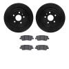 8302-47066 Drilled/Slotted Brake Rotors with 3000-Series Ceramic Brake Pads Kit [Black], 2015-2019 GM, Position: Rear - image 1