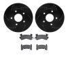 8302-48014 Drilled/Slotted Brake Rotors with 3000-Series Ceramic Brake Pads Kit [Black], 1979-1998 GM, Position: Front - image 1