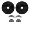 8302-48023 Drilled/Slotted Brake Rotors with 3000-Series Ceramic Brake Pads Kit [Black], 1992-2002 GM, Position: Front - image 1