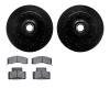 8302-48032 Drilled/Slotted Brake Rotors with 3000-Series Ceramic Brake Pads Kit [Black], 2001-2002 GM, Position: Front - image 1