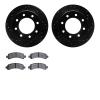 8302-48051 Drilled/Slotted Brake Rotors with 3000-Series Ceramic Brake Pads Kit [Black], 2003-2020 GM, Position: Rear - image 1
