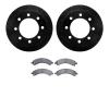 8302-48055 Drilled/Slotted Brake Rotors with 3000-Series Ceramic Brake Pads Kit [Black], 2003-2008 GM, Position: Rear - image 1
