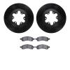 8302-48060 Drilled/Slotted Brake Rotors with 3000-Series Ceramic Brake Pads Kit [Black], 2009-2012 GM, Position: Front - image 1