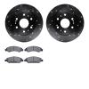 8302-48065 Drilled/Slotted Brake Rotors with 3000-Series Ceramic Brake Pads Kit [Black], 2005-2020 GM, Position: Front - image 1
