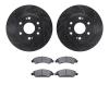 8302-48066 Drilled/Slotted Brake Rotors with 3000-Series Ceramic Brake Pads Kit [Black], 2009-2020 GM, Position: Front - image 1