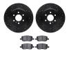8302-49002 Drilled/Slotted Brake Rotors with 3000-Series Ceramic Brake Pads Kit [Black], 2011-2012 VPG, Position: Rear - image 1