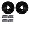 8302-52003 Drilled/Slotted Brake Rotors with 3000-Series Ceramic Brake Pads Kit [Black], 1988-1988 GM, Position: Rear, Front - image 1
