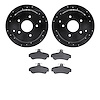 8302-52004 Drilled/Slotted Brake Rotors with 3000-Series Ceramic Brake Pads Kit [Black], 2004-2004 GM, Position: Rear - image 1