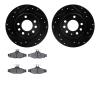 8302-52006 Drilled/Slotted Brake Rotors with 3000-Series Ceramic Brake Pads Kit [Black], 1985-1992 GM, Position: Rear - image 1