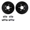 8302-52008 Drilled/Slotted Brake Rotors with 3000-Series Ceramic Brake Pads Kit [Black], 1997-1999 GM, Position: Front - image 1