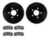 8302-52009 Drilled/Slotted Brake Rotors with 3000-Series Ceramic Brake Pads Kit [Black], 1997-2005 GM, Position: Rear - image 1