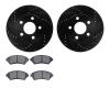 8302-52010 Drilled/Slotted Brake Rotors with 3000-Series Ceramic Brake Pads Kit [Black], 1997-2005 GM, Position: Front - image 1