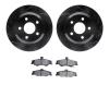 8302-52013 Drilled/Slotted Brake Rotors with 3000-Series Ceramic Brake Pads Kit [Black], 1998-2002 GM, Position: Rear - image 1
