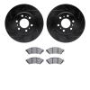 8302-52016 Drilled/Slotted Brake Rotors with 3000-Series Ceramic Brake Pads Kit [Black], 2006-2009 GM, Position: Front - image 1