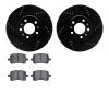 8302-53005 Drilled/Slotted Brake Rotors with 3000-Series Ceramic Brake Pads Kit [Black], 2006-2010 GM, Position: Front - image 1