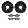8302-53007 Drilled/Slotted Brake Rotors with 3000-Series Ceramic Brake Pads Kit [Black], 2006-2010 GM, Position: Rear - image 1