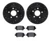 8302-53008 Drilled/Slotted Brake Rotors with 3000-Series Ceramic Brake Pads Kit [Black], 2002-2008 GM, Position: Rear - image 1