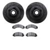 8302-54062 Drilled/Slotted Brake Rotors with 3000-Series Ceramic Brake Pads Kit [Black], 1991-1994 Ford/Lincoln/Mercury/Mazda, P - image 1