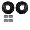 8302-54063 Drilled/Slotted Brake Rotors with 3000-Series Ceramic Brake Pads Kit [Black], 1988-1993 Ford/Lincoln/Mercury/Mazda, P - image 1