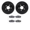 8302-54082 Drilled/Slotted Brake Rotors with 3000-Series Ceramic Brake Pads Kit [Black], 1993-1998 Ford/Lincoln/Mercury/Mazda, P - image 1