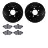 8302-54084 Drilled/Slotted Brake Rotors with 3000-Series Ceramic Brake Pads Kit [Black], 1993-1997 Ford/Lincoln/Mercury/Mazda, P - image 1