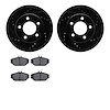 8302-54085 Drilled/Slotted Brake Rotors with 3000-Series Ceramic Brake Pads Kit [Black], 1993-1993 Ford/Lincoln/Mercury/Mazda, P - image 1