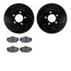 8302-54086 Drilled/Slotted Brake Rotors with 3000-Series Ceramic Brake Pads Kit [Black], 1993-2000 Ford/Lincoln/Mercury/Mazda, P - image 1