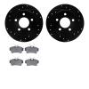 8302-54090 Drilled/Slotted Brake Rotors with 3000-Series Ceramic Brake Pads Kit [Black], 1994-2004 Ford/Lincoln/Mercury/Mazda, P - image 1