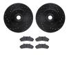 8302-54103 Drilled/Slotted Brake Rotors with 3000-Series Ceramic Brake Pads Kit [Black], 1995-2002 Ford/Lincoln/Mercury/Mazda, P - image 1