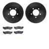 8302-54120 Drilled/Slotted Brake Rotors with 3000-Series Ceramic Brake Pads Kit [Black], 1997-2002 Ford/Lincoln/Mercury/Mazda, P - image 1