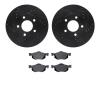 8302-54144 Drilled/Slotted Brake Rotors with 3000-Series Ceramic Brake Pads Kit [Black], 2001-2007 Ford/Lincoln/Mercury/Mazda, P - image 1