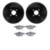 8302-54152 Drilled/Slotted Brake Rotors with 3000-Series Ceramic Brake Pads Kit [Black], 2002-2004 Ford/Lincoln/Mercury/Mazda, P - image 1