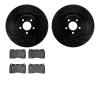8302-54154 Drilled/Slotted Brake Rotors with 3000-Series Ceramic Brake Pads Kit [Black], 2007-2014 Ford/Lincoln/Mercury/Mazda, P - image 1