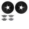 8302-54166 Drilled/Slotted Brake Rotors with 3000-Series Ceramic Brake Pads Kit [Black], 2012-2018 Multiple Makes/Models, Positi - image 1