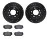 8302-54187 Drilled/Slotted Brake Rotors with 3000-Series Ceramic Brake Pads Kit [Black], 2006-2015 Ford/Lincoln/Mercury/Mazda, P - image 1