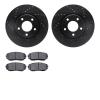8302-54189 Drilled/Slotted Brake Rotors with 3000-Series Ceramic Brake Pads Kit [Black], 2007-2008 Ford/Lincoln/Mercury/Mazda, P - image 1