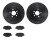 8302-54194 Drilled/Slotted Brake Rotors with 3000-Series Ceramic Brake Pads Kit [Black], 2013-2019 Ford/Lincoln/Mercury/Mazda, P - image 1