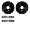 8302-54205 Drilled/Slotted Brake Rotors with 3000-Series Ceramic Brake Pads Kit [Black], 2012-2014 Ford/Lincoln/Mercury/Mazda, P - image 1